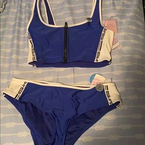 Forever 21 blue and white bikini